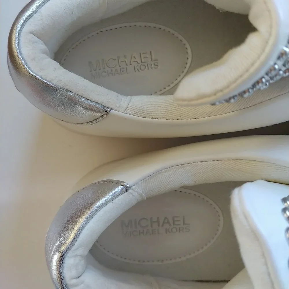 Michael Kors Mindy White Leather Studded Sneaker